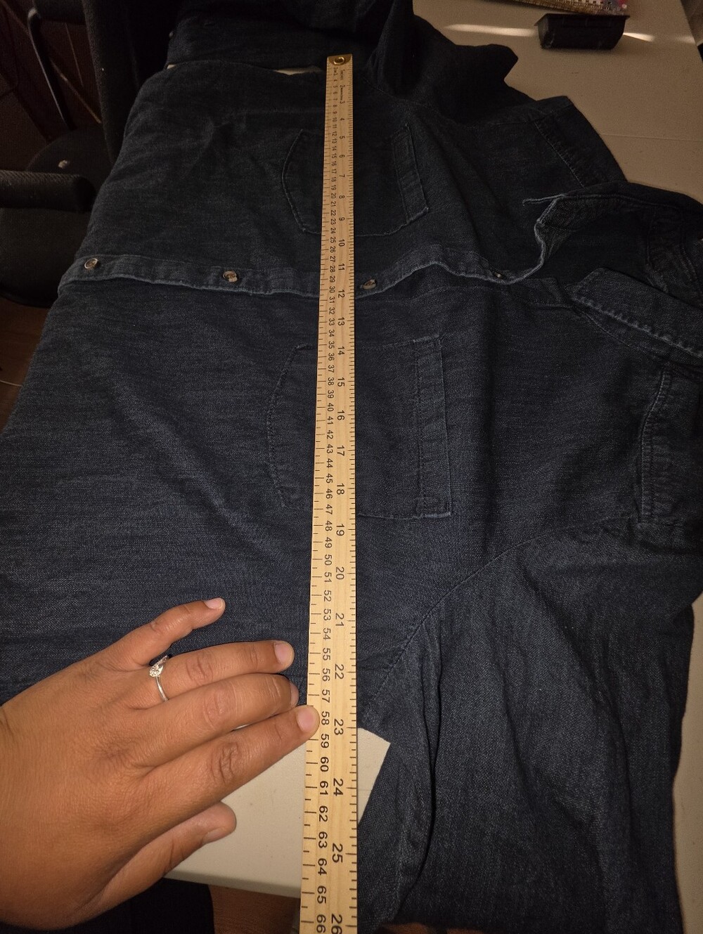 And a Way Dark Wash Chambray Button Front Shirt Dress XXL 100% Cotton - Picture 12 of 14